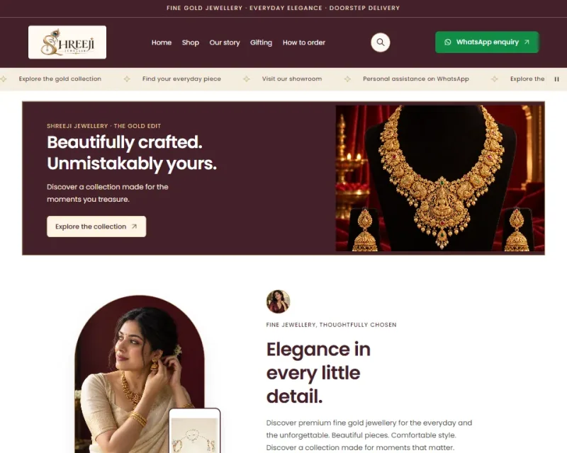 Shreeji Jewellers website design